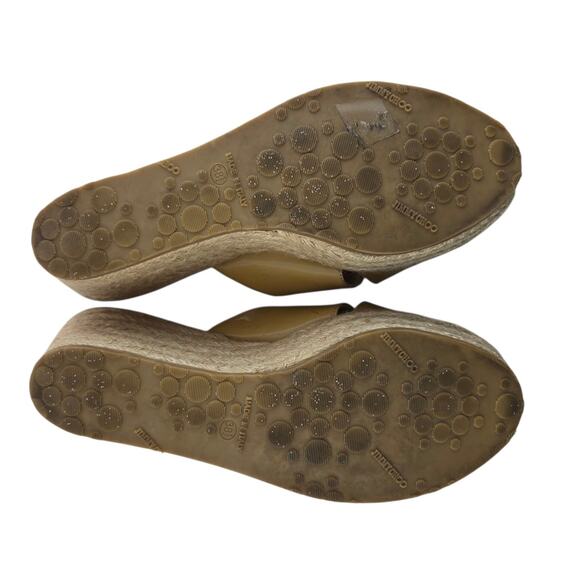 Jimmy Choo Sandals Womens 8.5 38.5 Platform Espadrille Beige Patent Leather - Picture 10 of 15